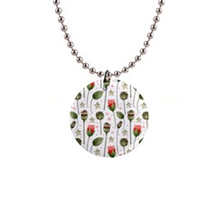 Poppies Red Poppies Red Flowers 1  Button Necklace by Ravend