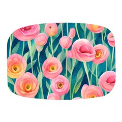 Blush Watercolor Flowers Mini Square Pill Box by GardenOfOphir
