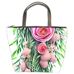 Brilliant Blushing Blossoms Bucket Bag by GardenOfOphir