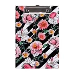 Exotic Watercolor Botanical Flowers Pattern A5 Acrylic Clipboard by GardenOfOphir