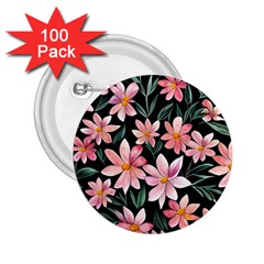 Classy Botanicals – Watercolor Flowers Botanical 2 25  Buttons (100 Pack)  by GardenOfOphir