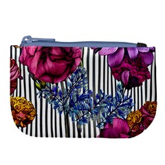 Dazzling Watercolor Flowers Large Coin Purse by GardenOfOphir