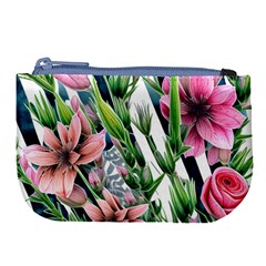Sumptuous Watercolor Flowers Large Coin Purse by GardenOfOphir