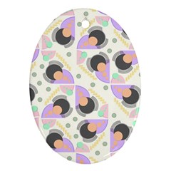 Pattern Pastel Drawing Art Oval Ornament (two Sides)