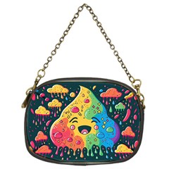 Rainbows Drip Dripping Paint Happy Chain Purse (two Sides)