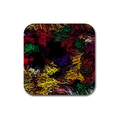 Abstract Painting Colorful Rubber Square Coaster (4 Pack)