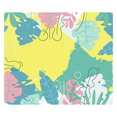 Plants Leaves Border Frame Wallpaper Background Premium Plush Fleece Blanket (small)