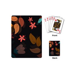 Flowers Leaves Background Floral Plants Foliage Playing Cards Single Design (mini)
