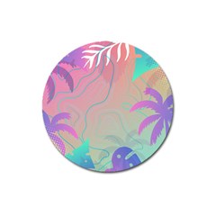 Palm Trees Leaves Plants Tropical Wreath Magnet 3  (round)