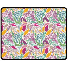 Leaves Colorful Leaves Seamless Design Leaf Fleece Blanket (medium)