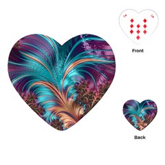 Feather Fractal Artistic Design Conceptual Playing Cards Single Design (heart)