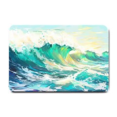 Ai Generated Waves Ocean Sea Tsunami Nautical Art Small Doormat by Ravend