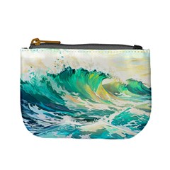 Ai Generated Waves Ocean Sea Tsunami Nautical Art Mini Coin Purse by Ravend