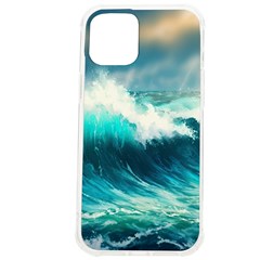 Ai Generated Waves Ocean Sea Tsunami Nautical Painting Iphone 12 Pro Max Tpu Uv Print Case by Ravend
