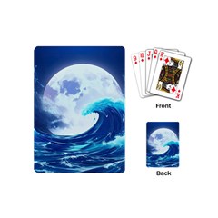 Ai Generated Waves Ocean Sea Tsunami Nautical Blue Playing Cards Single Design (mini) by Ravend