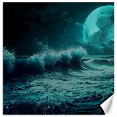 Ai Generated Waves Ocean Sea Tsunami Nautical Blue Sea Art Canvas 20  X 20 