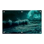 Ai Generated Waves Ocean Sea Tsunami Nautical Blue Sea Art Banner and Sign 5  x 3  Front