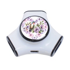 Hummingbird In Floral Heart 3-port Usb Hub by augustinet