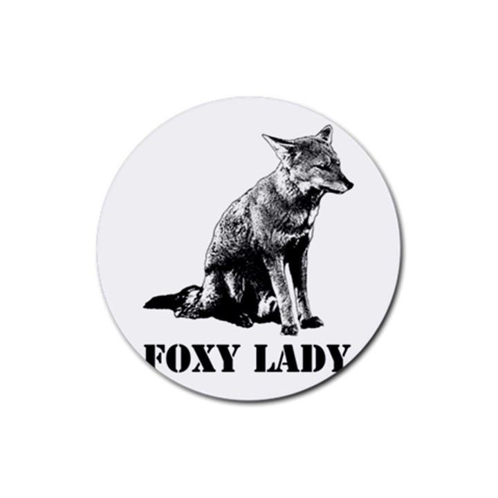Foxy Lady Concept Illustration Rubber Coaster (Round)