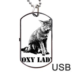 Foxy Lady Concept Illustration Dog Tag Usb Flash (one Side) by dflcprintsclothing