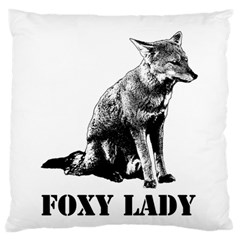 Foxy Lady Concept Illustration Large Premium Plush Fleece Cushion Case (two Sides) by dflcprintsclothing