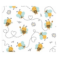 Bee Art Pattern Design Wallpaper Background Print One Side Premium Plush Fleece Blanket (small)