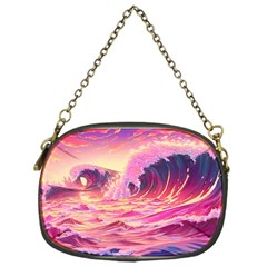 Ai Generated Waves Ocean Sea Tsunami Nautical Red Yellow Chain Purse (one Side)