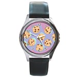 Cookies Chocolate Chips Chocolate Cookies Sweets Round Metal Watch Front