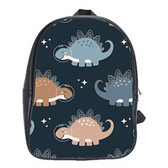 Dino Art Pattern Design Wallpaper Background School Bag (xl) by Ravend