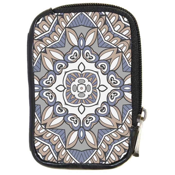 Flower Art Decorative Mandala Pattern Ornamental Compact Camera Leather Case