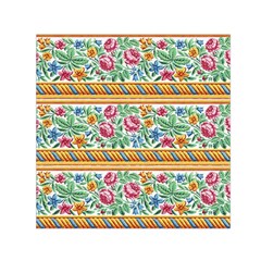 Flower Fabric Fabric Design Fabric Pattern Art Square Satin Scarf (30  X 30 )