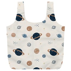 Space Planets Art Pattern Design Wallpaper Full Print Recycle Bag (xxl)