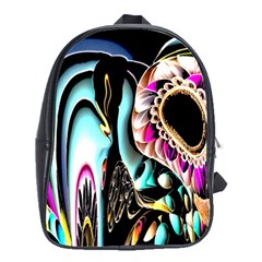 Garden Flower Nature Digital Art Abstract School Bag (large) by Ravend