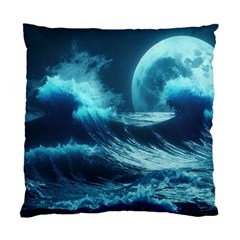 Moonlight High Tide Storm Tsunami Waves Ocean Sea Standard Cushion Case (one Side) by Ravend