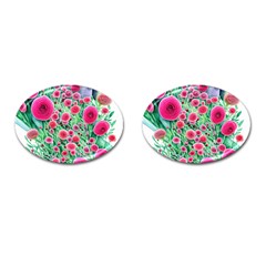 Bounty Of Brilliant Blooming Blossoms Cufflinks (oval) by GardenOfOphir