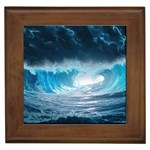 Thunderstorm Storm Tsunami Waves Ocean Sea Framed Tile