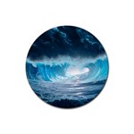 Thunderstorm Storm Tsunami Waves Ocean Sea Rubber Round Coaster (4 pack)