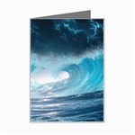 Thunderstorm Storm Tsunami Waves Ocean Sea Mini Greeting Card