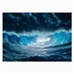 Thunderstorm Storm Tsunami Waves Ocean Sea Large Glasses Cloth