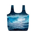 Thunderstorm Storm Tsunami Waves Ocean Sea Full Print Recycle Bag (S)