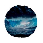 Thunderstorm Storm Tsunami Waves Ocean Sea Standard 15  Premium Flano Round Cushions