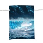 Thunderstorm Storm Tsunami Waves Ocean Sea Lightweight Drawstring Pouch (XL)