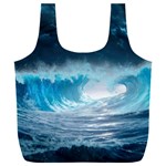 Thunderstorm Storm Tsunami Waves Ocean Sea Full Print Recycle Bag (XXL)