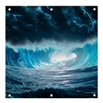 Thunderstorm Storm Tsunami Waves Ocean Sea Banner and Sign 4  x 4 