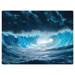 Thunderstorm Storm Tsunami Waves Ocean Sea One Side Premium Plush Fleece Blanket (Extra Small)