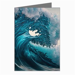 Tsunami Waves Ocean Sea Water Rough Seas 3 Greeting Cards (pkg Of 8)
