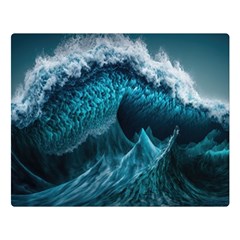 Tsunami Waves Ocean Sea Water Rough Seas 6 Premium Plush Fleece Blanket (large) by Ravend