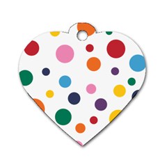 Polka Dot Dog Tag Heart (two Sides) by 8989