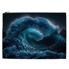 Tsunami Waves Ocean Sea Water Rough Seas 4 Cosmetic Bag (xxl)