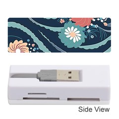 Waves Flowers Pattern Water Floral Minimalist Memory Card Reader (stick)